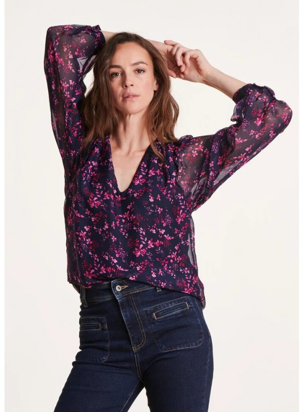 TOPS / BLOUSES FI-TO-ZIFA-M 1586 : MARINE/FIGUE  La Fée Mara